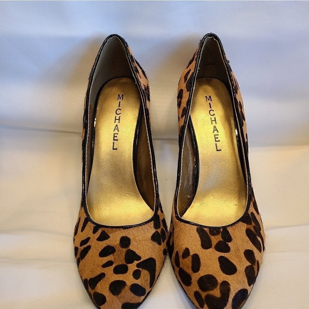MICHAEL leather upper animal print pumps sz 6 1/2M - Picture 2 of 3
